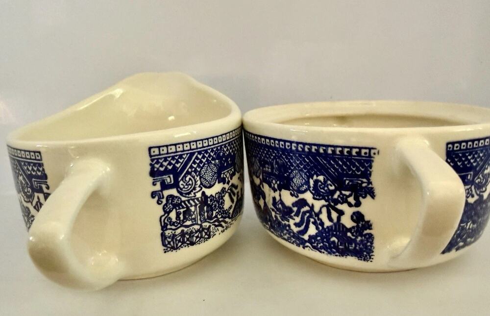 Vintage Cream And Sugar Blue Blue Willow 5” Wide English England No Lid